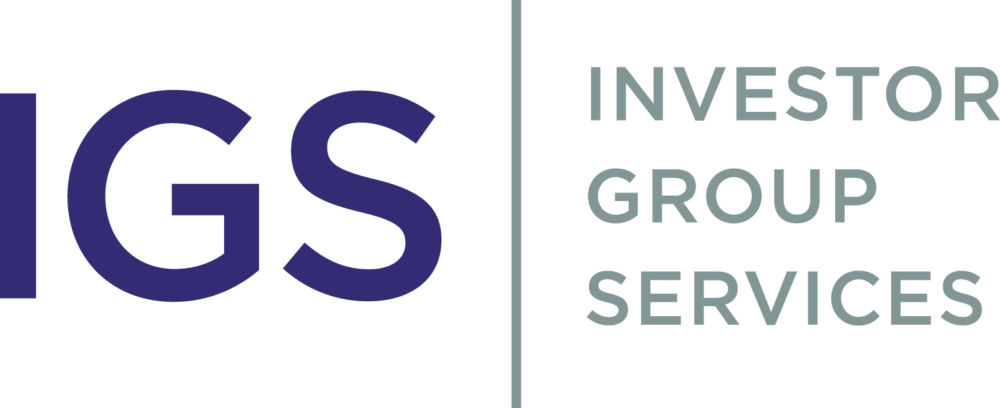 Blue and gray Investor Group Services logo